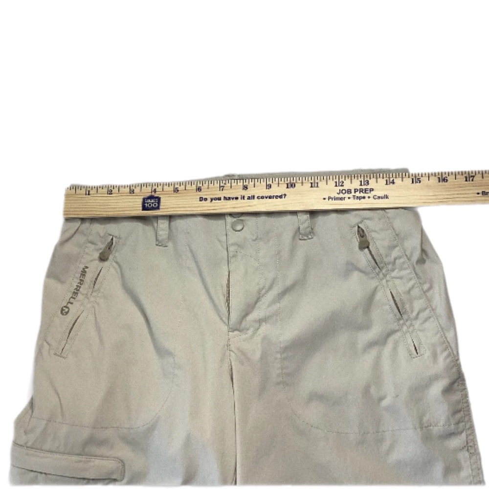 Merrell Womens Pants size 8 Cropped Capri Opti-wick UPF 50+ Zipper Pockets Beige - Picture 9 of 13